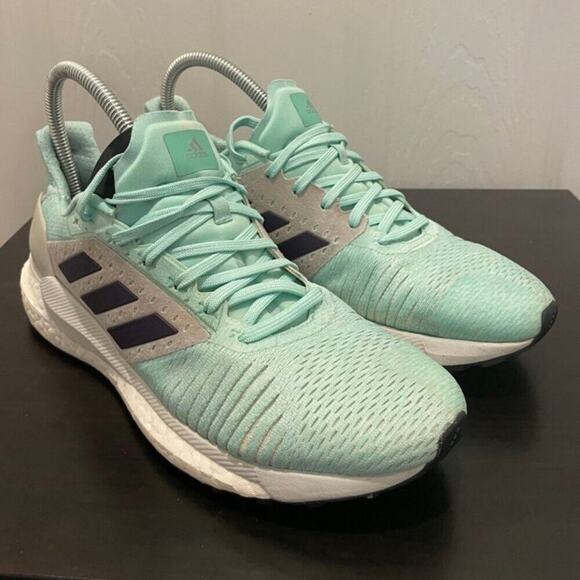ADIDAS BOOST RUNNING SNEAKERS SZ 8.5 SOLAR LITE GREEN MINT ATHLETIC VERSATILE - Picture 14 of 16